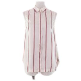 Autre Marque Camicia in seta a righe Brunello Cucinelli Beige Crudo