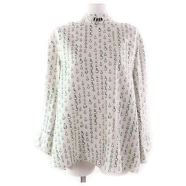 Top de cordero de seda Hermès 38 Beige Verde