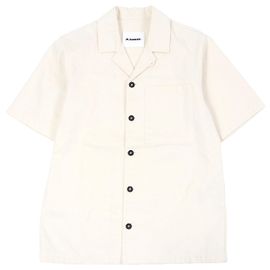 Jil Sander+ Herringbone Patch Cotton Shirt Beige Cream