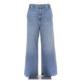 Jeans a gamba larga Khaite Ian blu in cotone Blu
