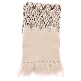 Autre Marque Sciarpa marrone e bianca in lana Beige