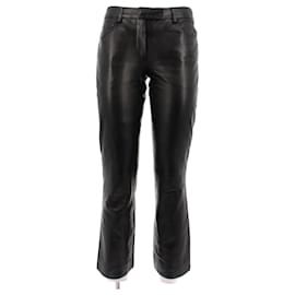 Prada Calça preta de couro Preto