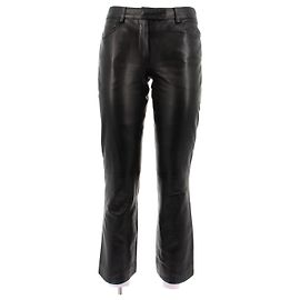 Prada Pantaloni neri in pelle Nero