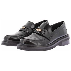 Maje Black leather loafers Black