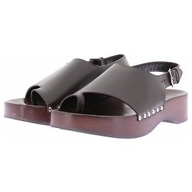 Hermès Tamancos abertos pretos e marrons Preto