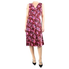 Prada Rosa ärmelloses Samtkleid Midi - Größe UK 10 Pink