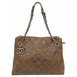 Chanel Matelasse Chain Tote Bag Dark brown