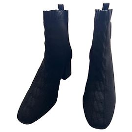 Botines Hermès Volver Jenna 60 de tejido negro Negro