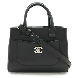Chanel Neo Executive Tote Black Leather Handbag Black