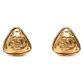 Boucles d'oreilles Triangle Clip Coco Mark de Chanel Doré