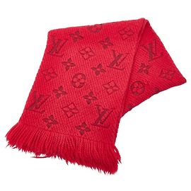 Sciarpa Logomania Monogram Louis Vuitton Rosa Rosso