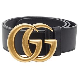 Gucci GG Marmont Ledergürtel Schwarz Golden