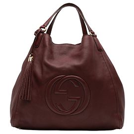 Tote grande de cuero rojo Soho Cellarius de Gucci Roja Burdeos