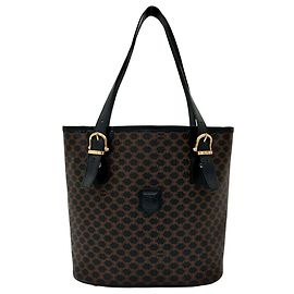 Céline Bolsa tote de couro Macadam Triomphe da Celine Marrom Preto