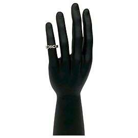 Hermès HERMES Chain Motif Silver Ring Silvery