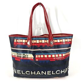 Rote Leder Schultertasche Chanel Central Station Rot