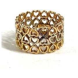Anel Triplo Coração Coroa de Corações em Ouro 18K Tiffany & Co. Prata Dourado