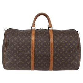 Sac Keepall Louis Vuitton en toile Monogram 55 Marron