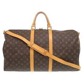 Bolsa Boston Monogram Keepall Bandoulière 55 Louis Vuitton Marrom Monograma