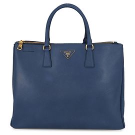 Prada Galleria Saffiano Leather Handbag Blue