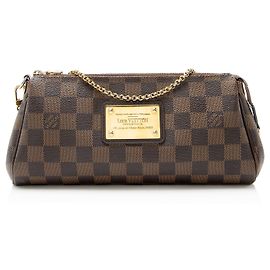 Pochette Eva Damier Ebene Louis Vuitton Marron