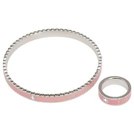 MARC JACOBS The Medallion Metal Bangle Ring 2way Accessory Silvery Metallic