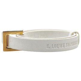 Pulseira de couro Loewe Branco