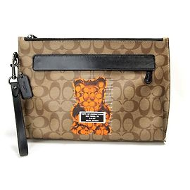 Coach PVC Clutch Bag Brown