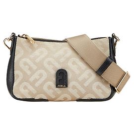 Furla Canvas Leather Shoulder Bag Grey