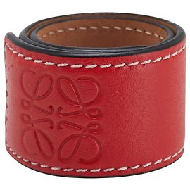 Loewe Anagram Small Slap Leather Bracelet Red