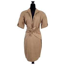 Thierry Mugler tailleur marrone con giacca a maniche corte Marrone