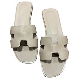 Hermès Oran leather sandals beige Beige