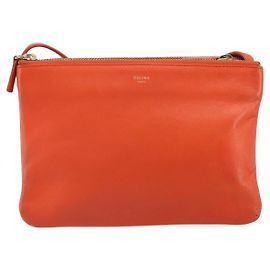 Céline Celine Trio Leather Small Orange