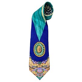 Gianni Versace cravatta blu e turchese Blu Multicolore