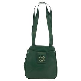 Céline Bolsa de ombro em couro com logo circular Celine Verde