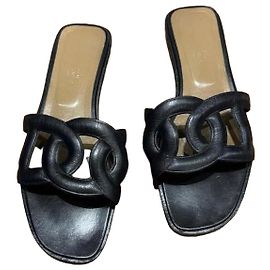 Sandali Aloha Hermès in pelle nera Nero