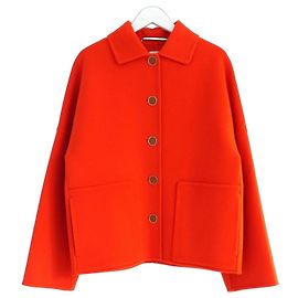 Doppelseitige Kaschmirjacke Rouge Cornaline von Hermès Rot