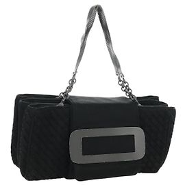 BOLSA DE MÃO COM CORRENTE INTRECCIATO BOTTEGA VENETA Preta Auth 170936V Preto