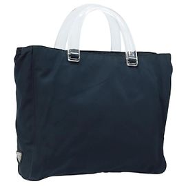 PRADA Borsa a mano in nylon blu navy Auth bs33446 Blu navy