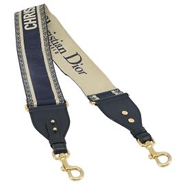 Christian Dior Shoulder Strap Canvas 36.6"" Navy Auth ep13576 Navy blue