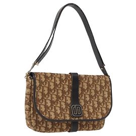 Borsa a Spalla in Tela Trotter Christian Dior Marrone Oro Auth 172238 Marrone D'oro
