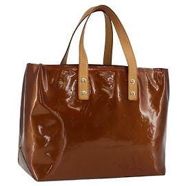 LOUIS VUITTON Bolso de Mano Monogram Vernis Reade PM Bronce M91146 LV Auth th6587 Bronce