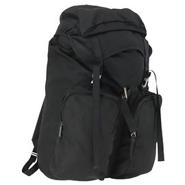 PRADA Rucksack aus schwarzem Nylon mit Silber authentisch am10580 Schwarz Silber