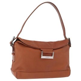 LOEWE Shoulder Bag Leather Brown Silver Auth bs33487 Brown Silvery
