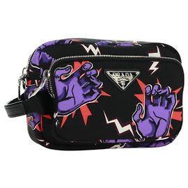 PRADA Universal Studio Collaboration Frankenstein Bag Nylon Purple Auth 171848M Silvery Purple