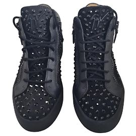 Giuseppe Zanotti Doris Black Leather Sneakers Black