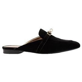 Hermès Oz schwarze Samtmules Schwarz