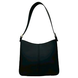Burberry Nova Check Leather Shoulder Tote Bag Black