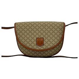 Céline Bolsa de ombro mini em couro Blason Triomphe Macadam da CELINE Marrom