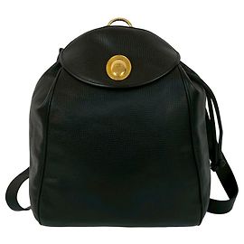 Christian Dior CD Leather Backpack in Black Black